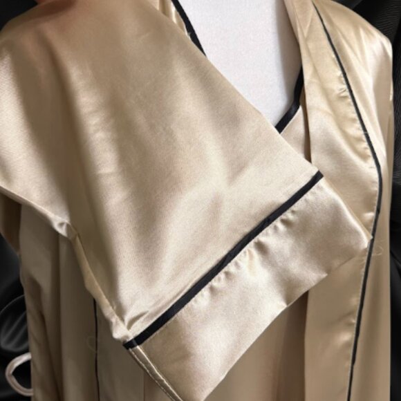 Women’s Satin 2-Piece Sleepwear Set – Champagne Nightgown & Matching Robe - Picture 7 of 11